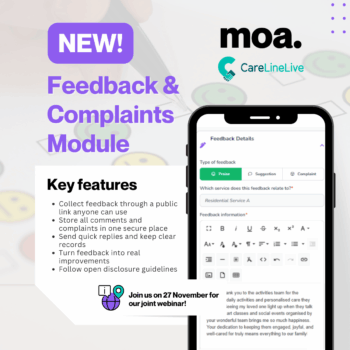 Webinar with MOA Benchmarking on their new Feedback and Complaints Module