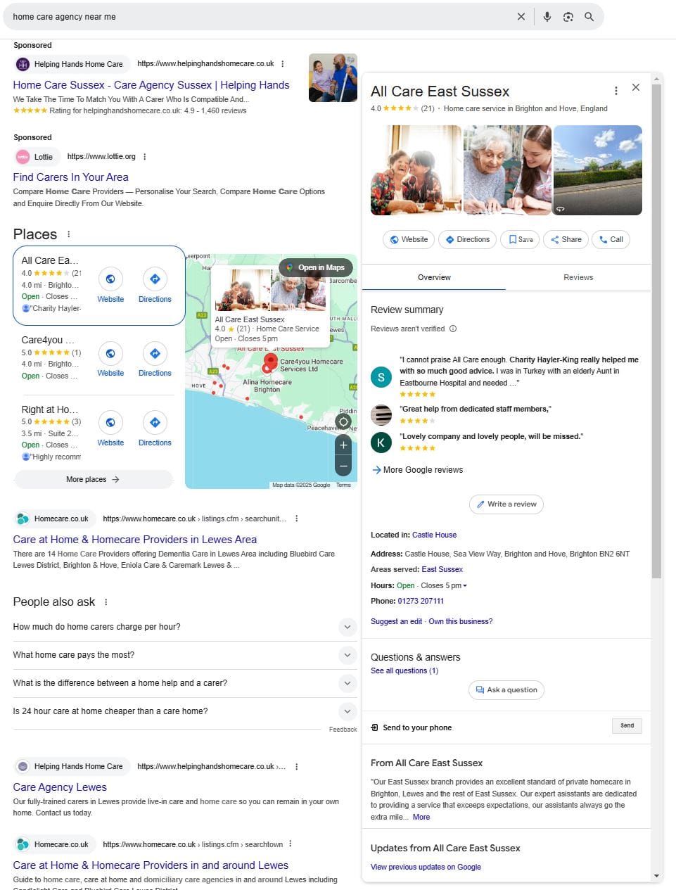 Google my business for home care agency results Google My Business for Home Care Agency Results